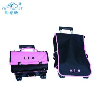 Pet Carrier Dog Cat Rolling Back Pack Travel Wheel Pet Trolley Bag